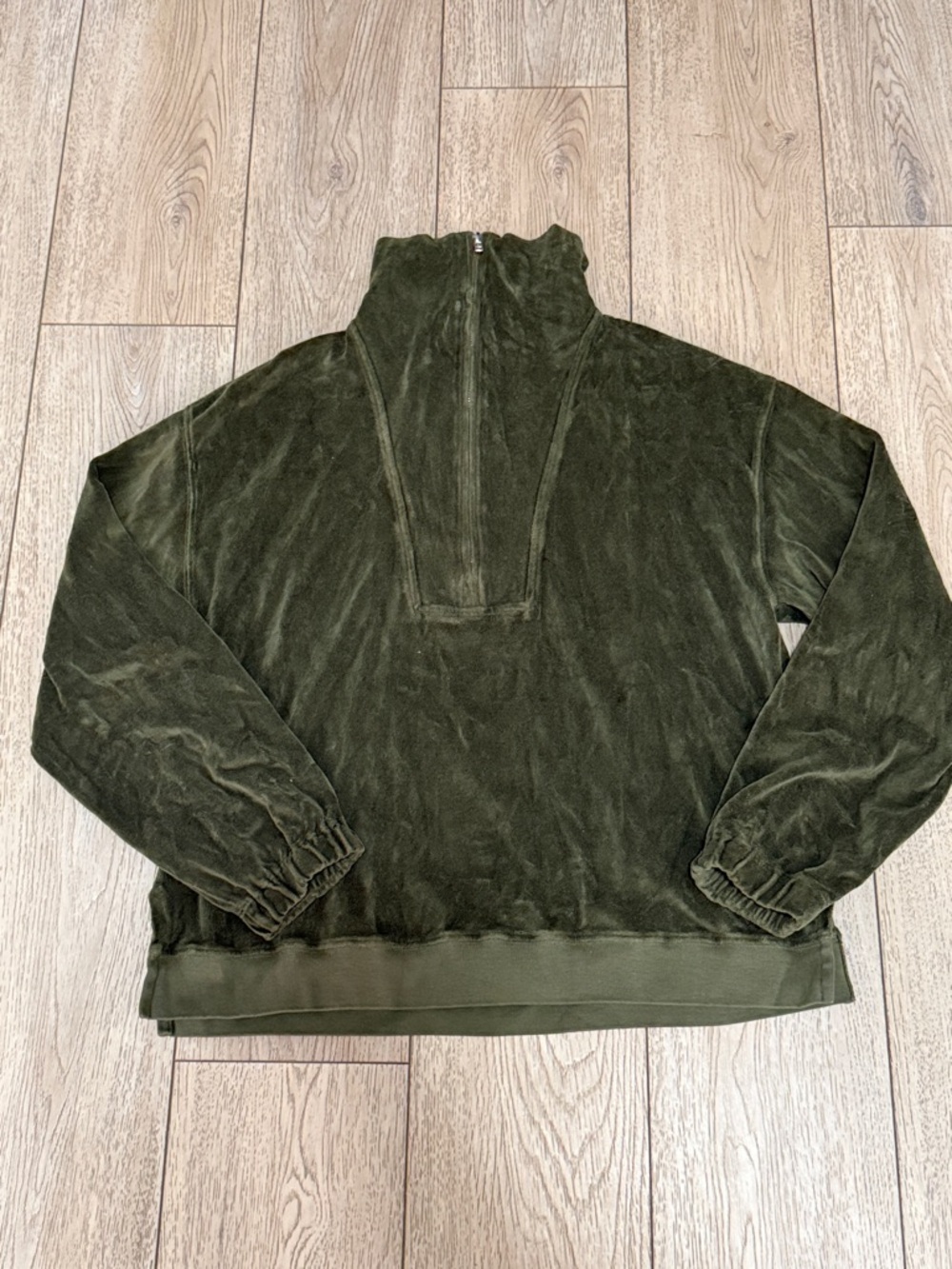 Xirena olive zip-up velour